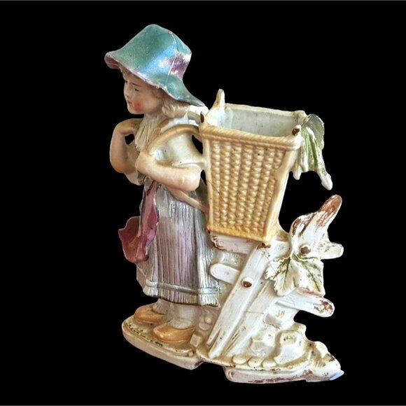 Antique German Bisque Spill Vase Match Stick Holder Carl Schneider Grafenthal - Picture 7 of 8